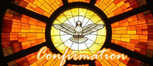 picture of a dove in stained glass representing Confirmation